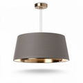 Lampada sospesa in alluminio grigio con dettaglio oro 30 x 30 x 20cm