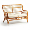 Divano in rattan con cuscini sfoderabili colore beige dimensioni 140 x 75 x 85cm