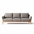 Divano grigio in tessuto con struttura in legno 200 x 90 x 85cm